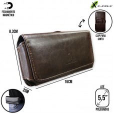Capa Carteira Cinto para Celular - Marrom